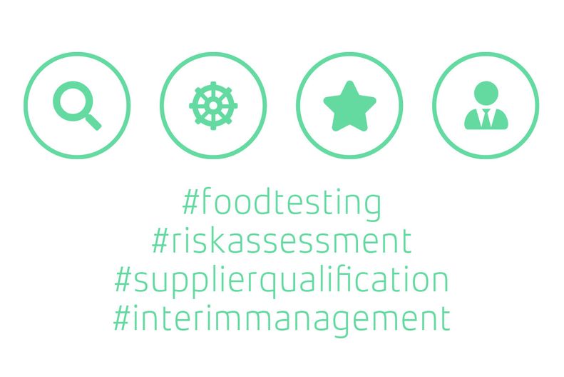 Icons: nuTIQ Services und digitale Lösungen - Lebensmittelsicherheit, Risikobewertung, Lieferantenqualifizierung, Interim Management