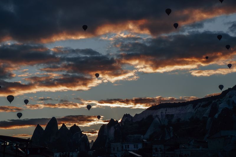 Balloons over Cappadocia at sunrise