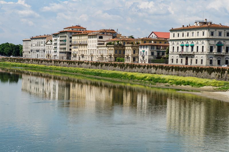 Looking across the Arno River in Florence, Italy