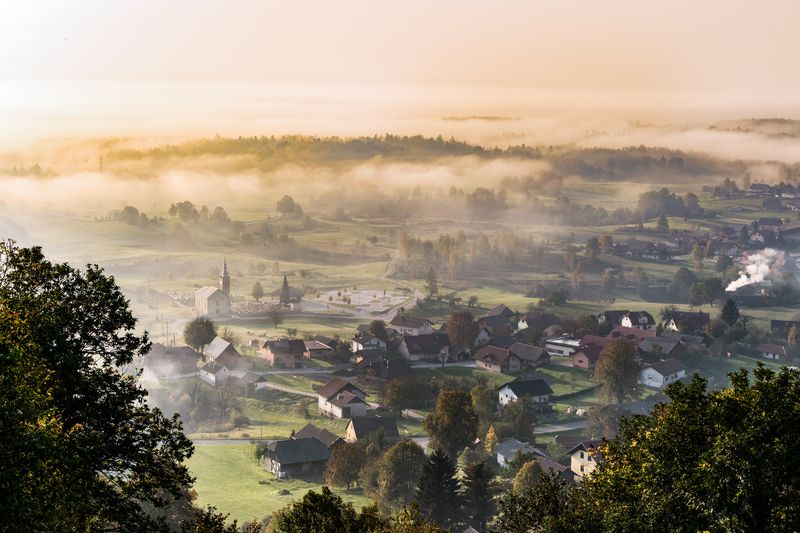 A misty morning in Bela Krajina
