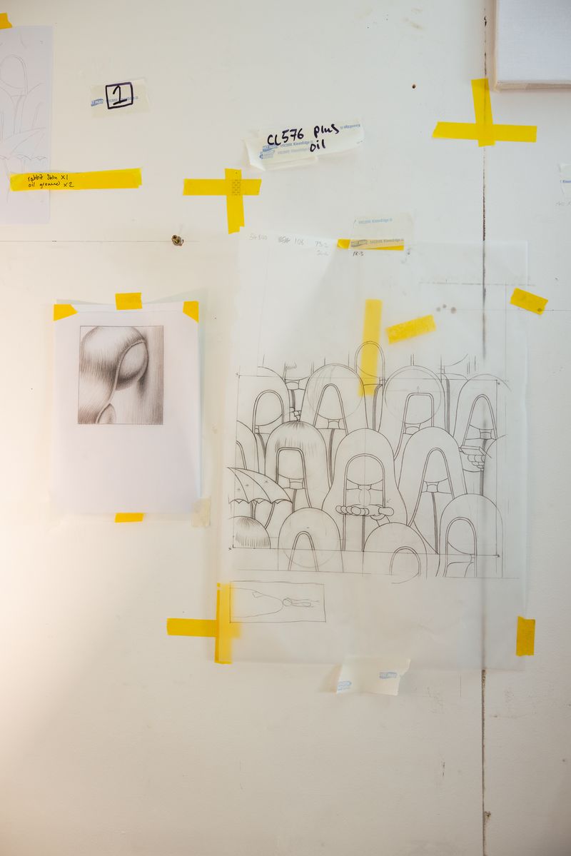Nigel Howlett sketches in studio