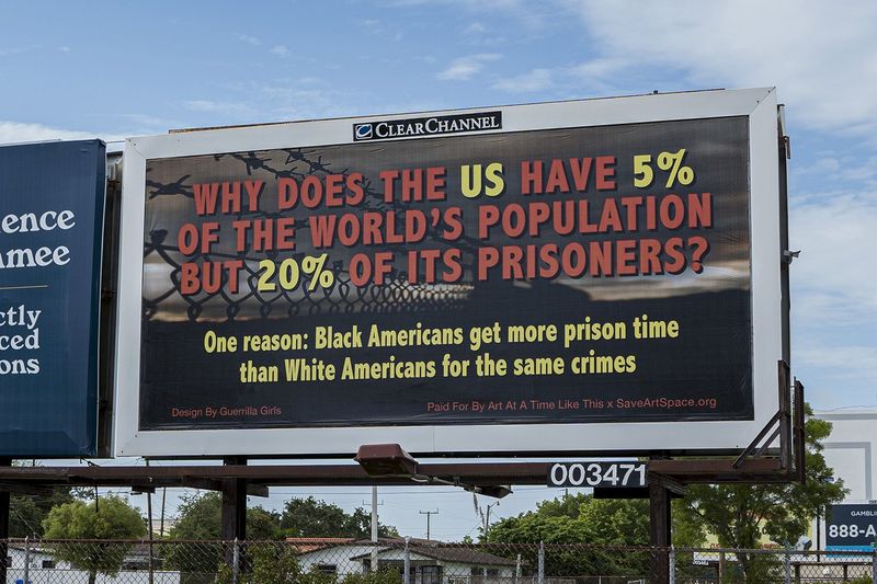 billboard about the US's disproportionately high number of incarcerated citizens