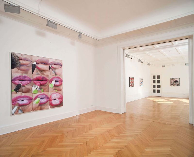 Installation view of Gina Beavers works at Gnyp Gallery