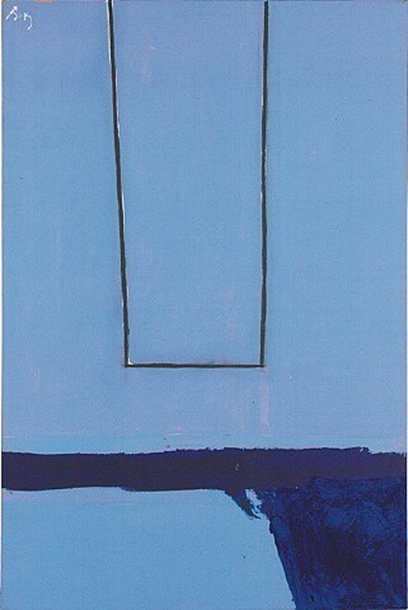 an abstract blue painting by Robert Motherwell