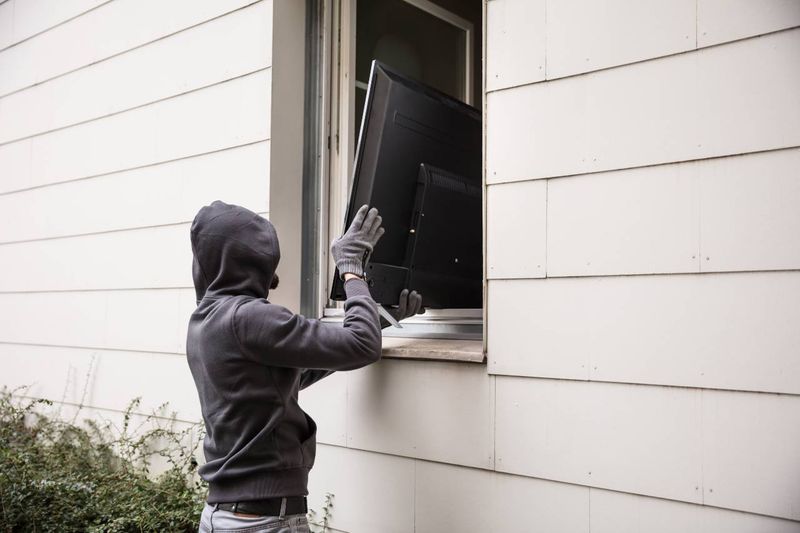 Jak na zabezpečení chat a chalup před zloději - Zloděj krade oknem televizi