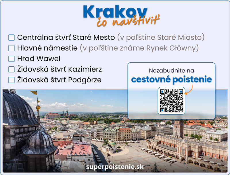 Odporúčanie na miesta, ktoré vidieť v Krakove