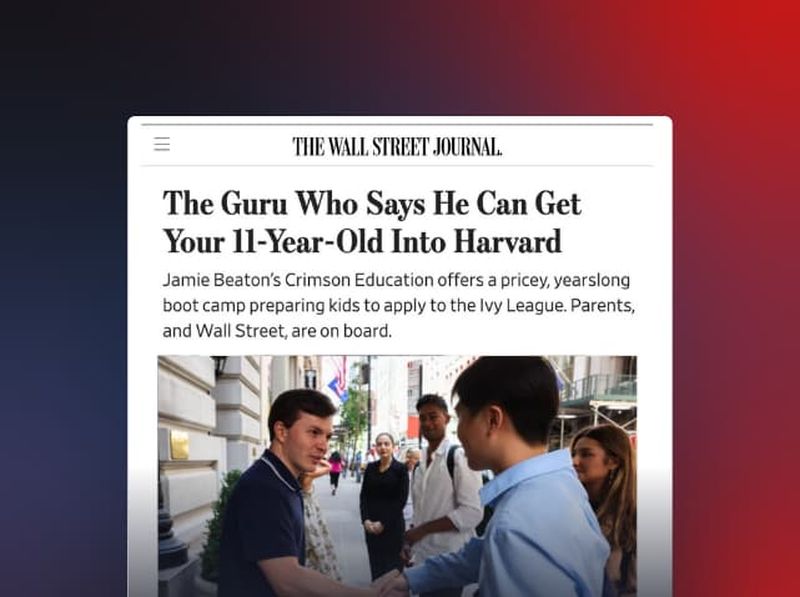 The Wall Street Journal Crimson Article Crimson Education SG
