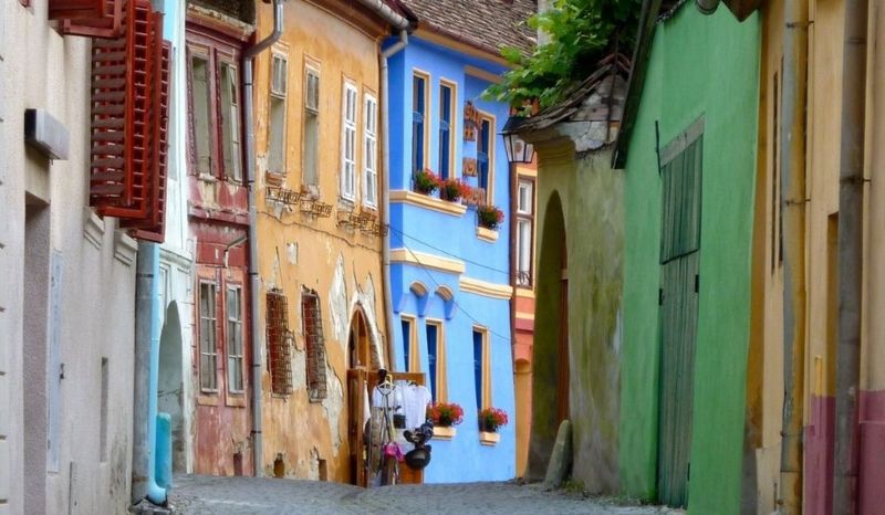 Colourful buildings in Sighisoara