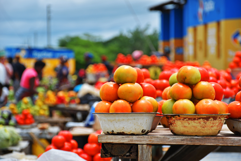 A colourful market in Zambia