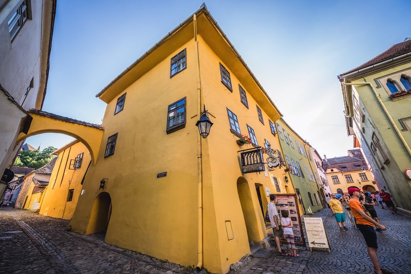 One of the most famous landmarks in Sighisoara town - house were Vlad the Impaler is supposed to have been born 