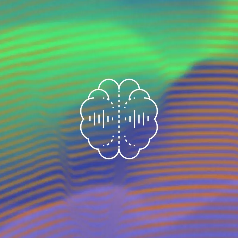 Brain and waveform card for the brand recall metric, measuring how music helps ads be remembered