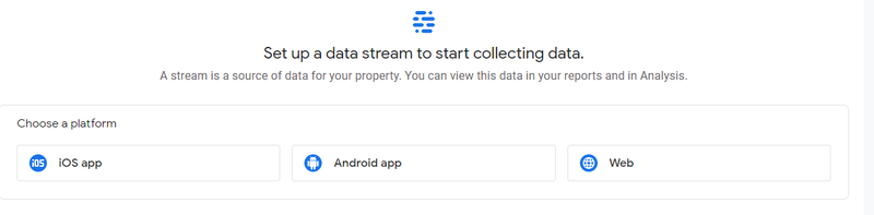 App and Web Set Up A Data Stream To Start Collecting Data