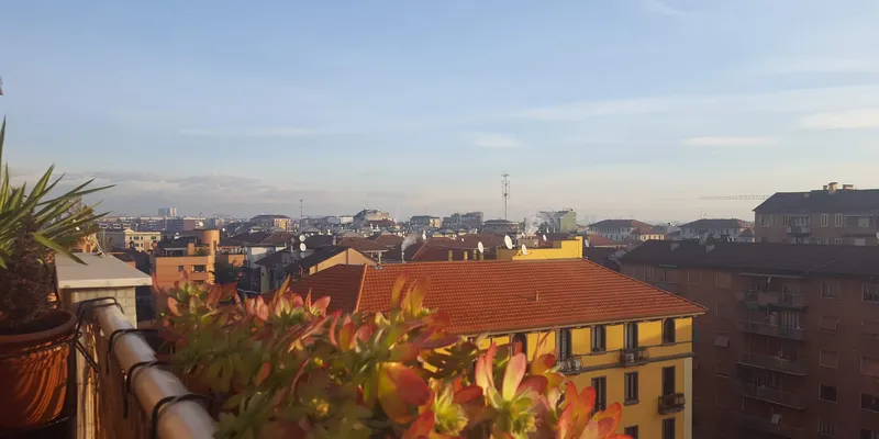 Milan skyline view from balcony