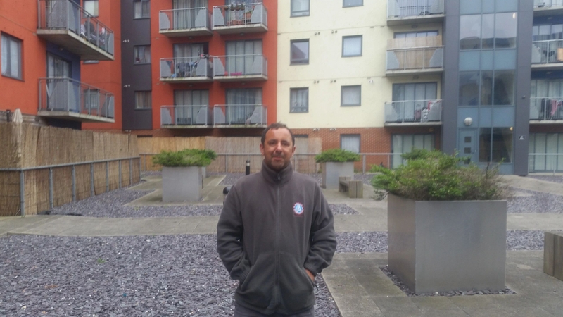 Danny at abbey court Barking prior to liquid repairs to the car park communal roof terrace