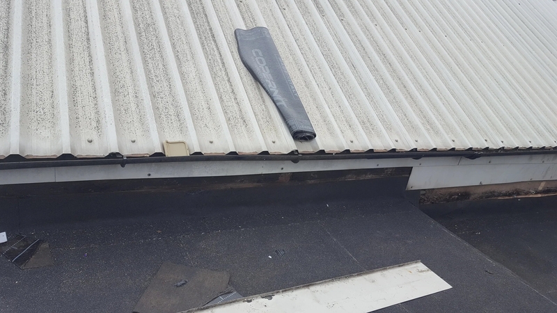 the metal cladding from the pitched roof was dismantled for the application