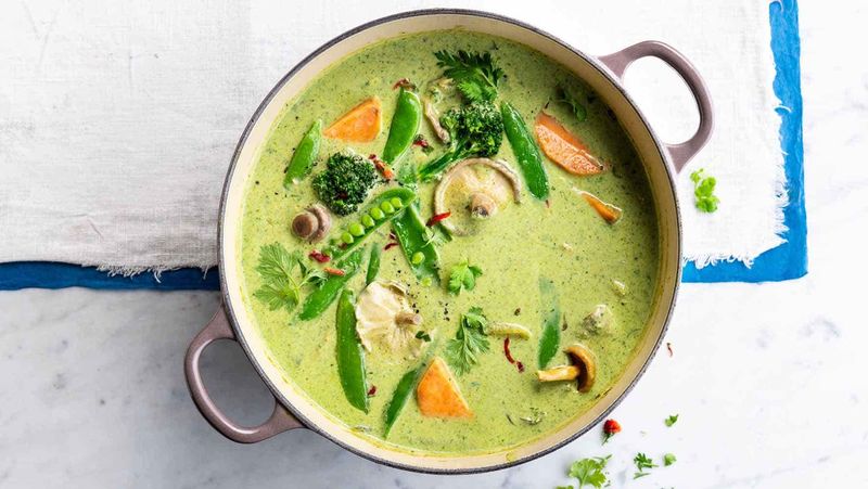 Bowl of plant-based soup