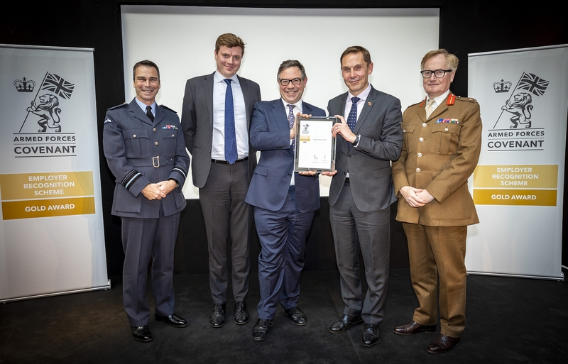 Content Guru staff accept the Armed Forces Covenant gold award