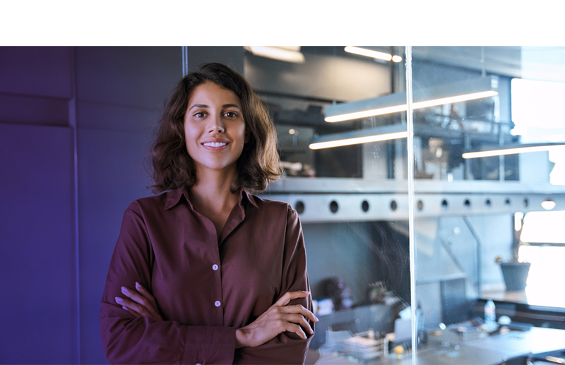 Image of color purple and employee