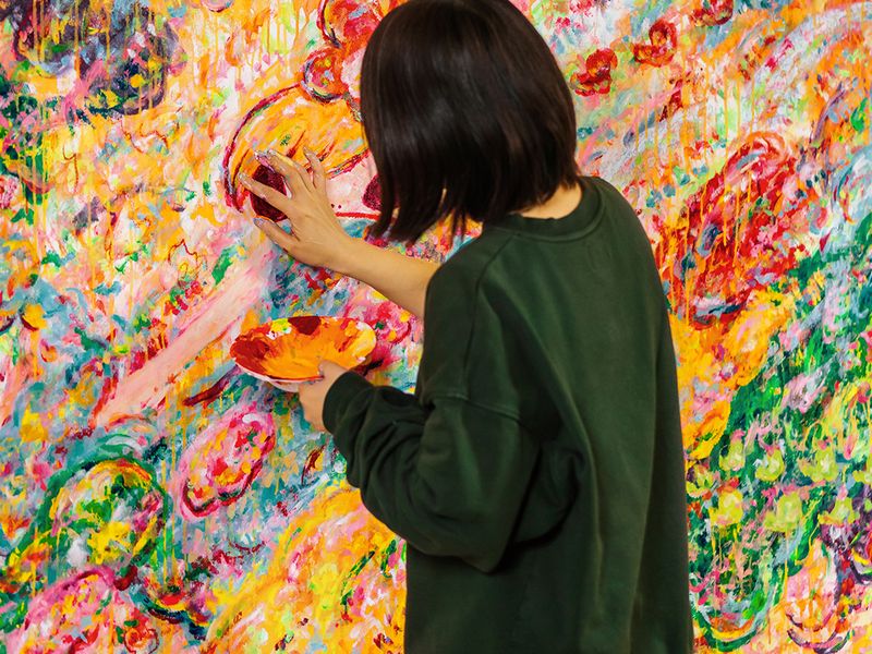 Ayako painting in London