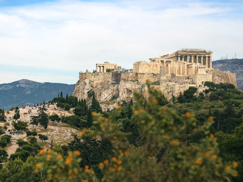acropolis hill in athens greece