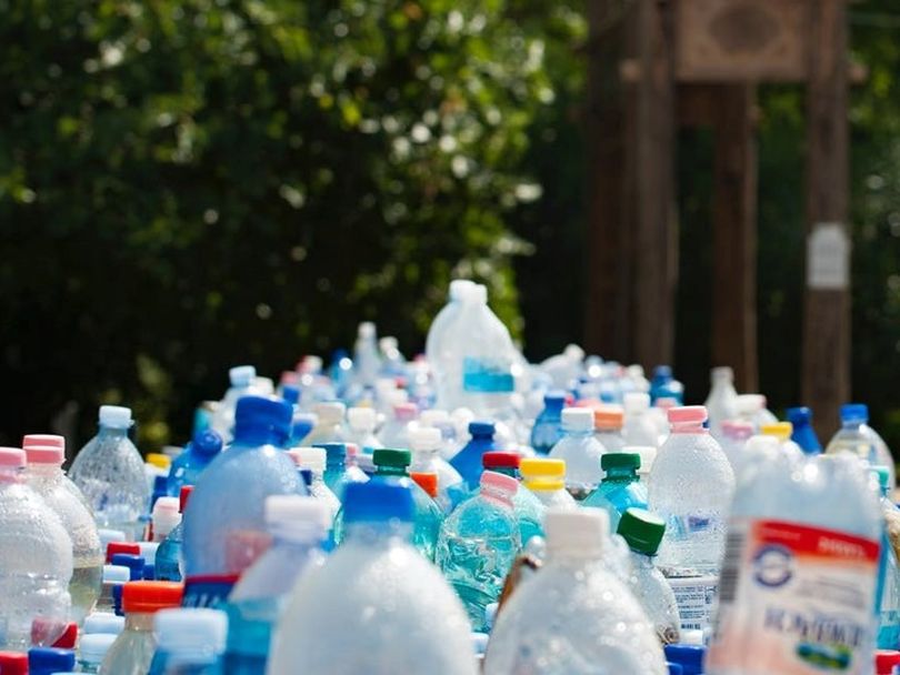 a pile of plastic bottles
