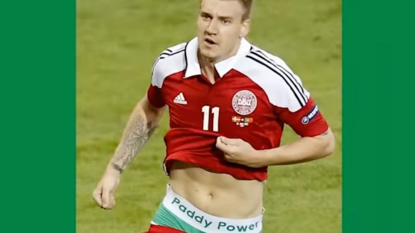 Nicklas Bendtner wearing Paddy Power underwear