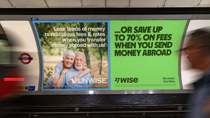 Wise Be Smart Get Wise OOH poster at tube platform