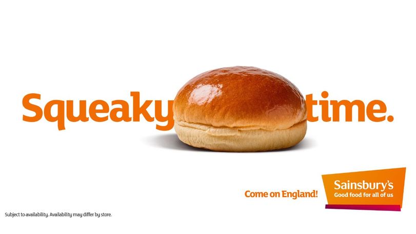 Sainsbury's 'Squeaky Bun Time' World Cup outdoor advertising campaign