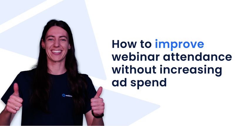 WebinarGeek employee with her thumbs up