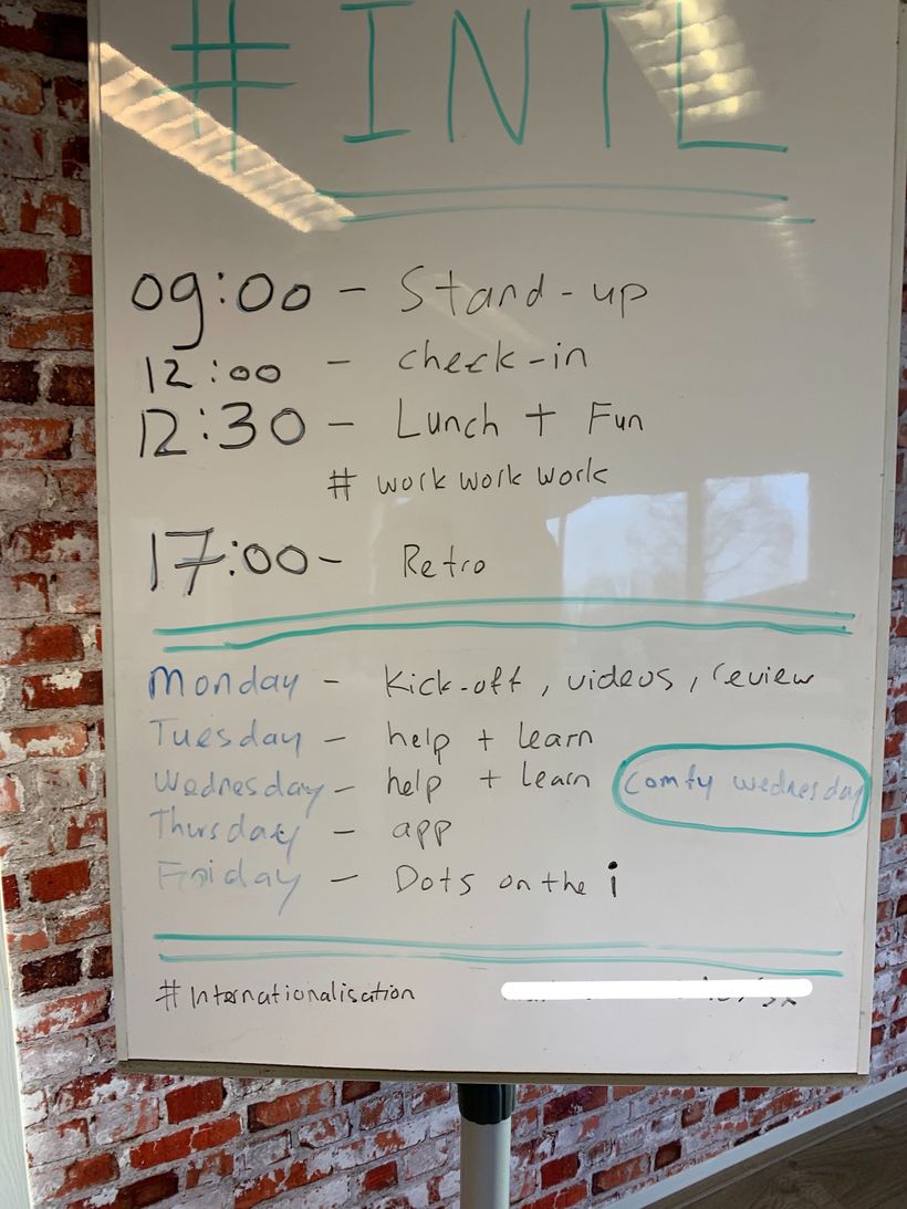 Photo of the internationalization schedule