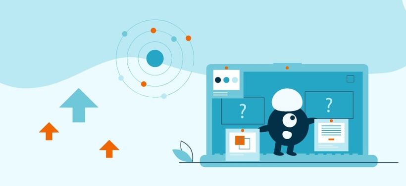 Illustration laptop with a cartoon