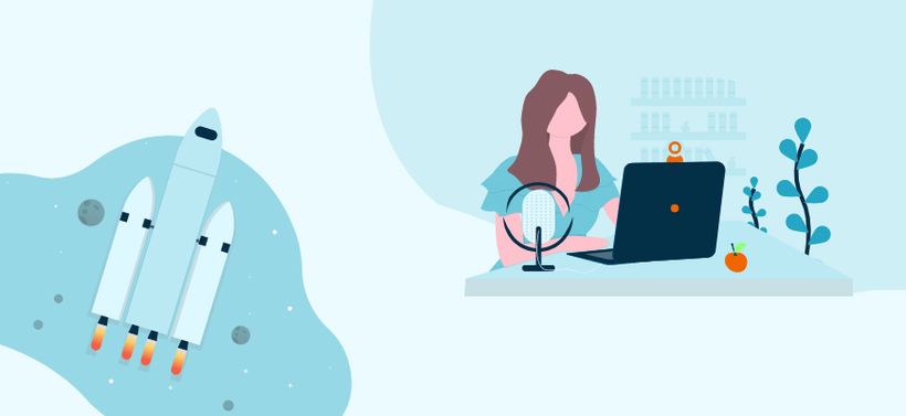 Woman giving webinar with newly launched WebinarGeek