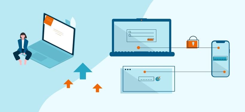 Illustration multi laptops and phone