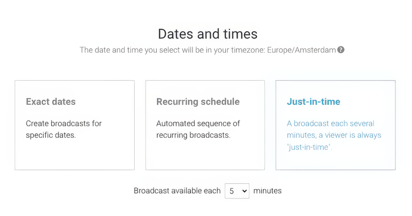 Just in time webinars screenshot