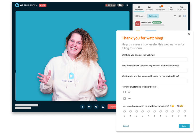 Live webinar with evaluation form 2