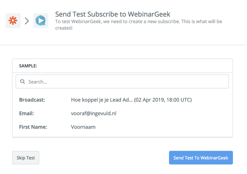 Zapier-Facebook creating zapier