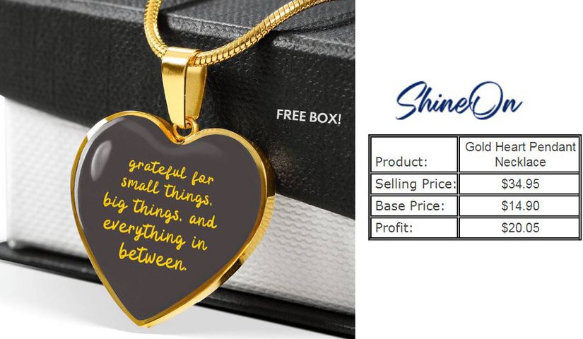 ShineOn Pricing for heart pendant