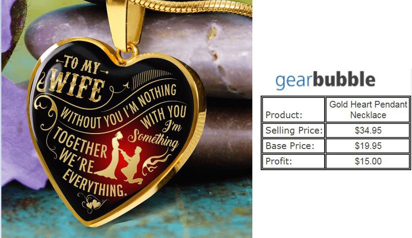 Gearbubble Pricing for heart pendant