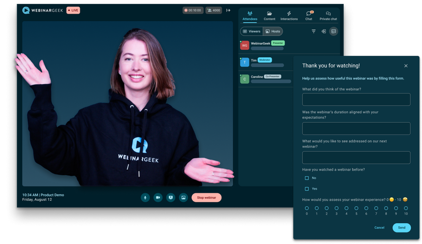 Webinar with evaluation