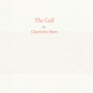 Title page of "The Call" by Charlotte Mew with red text on a textured, off-white background.