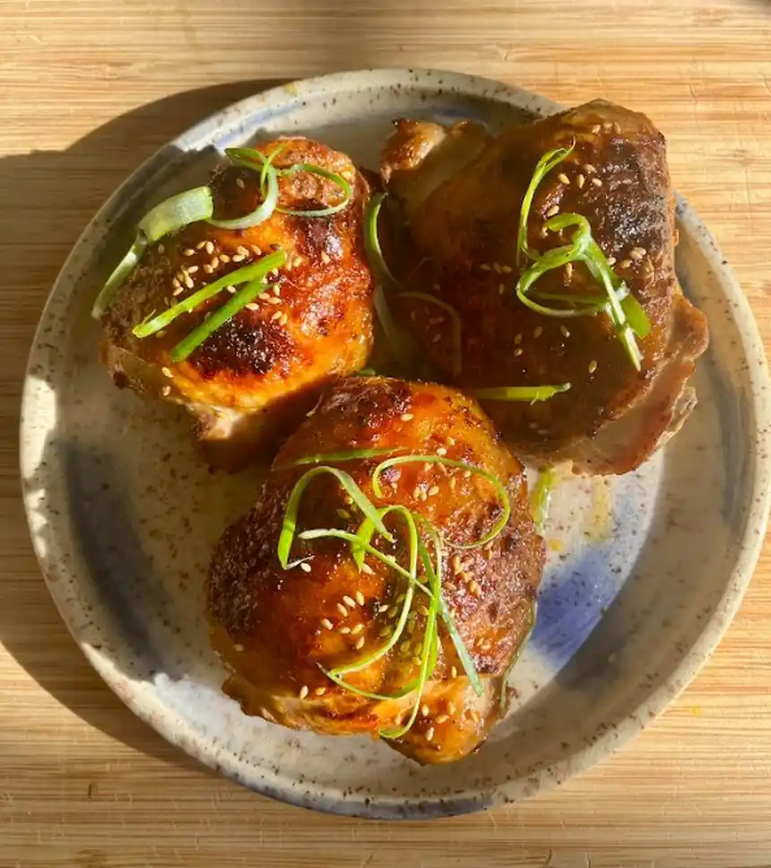 3 pieces of Zhong-buttermilk Roasted Chicken plated