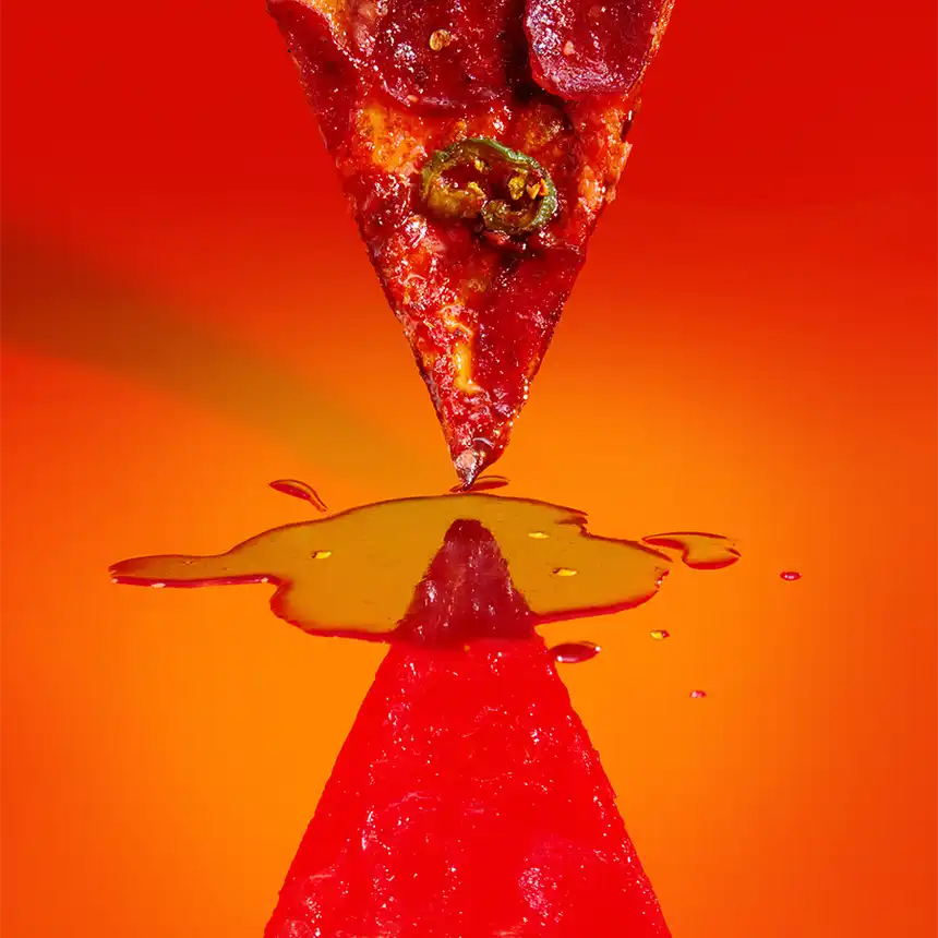 pizza slice reflection on Spicy Sovereign Syrup