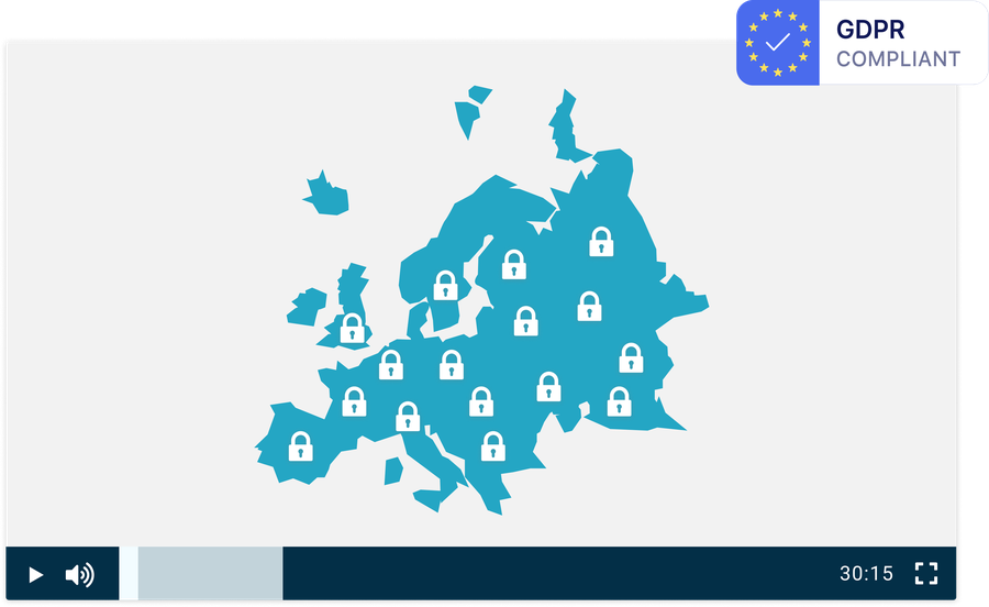 Map of Europe with locks everywhere in a video player