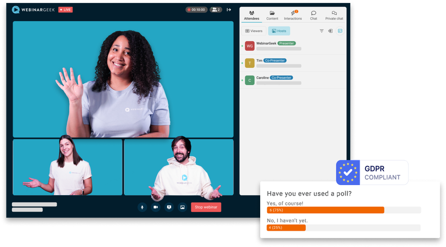 Webinar with multiple presenters and an unanswerd poll 2