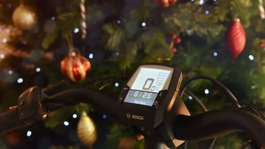 Bosch Ebike In Front Of Christmas Tree