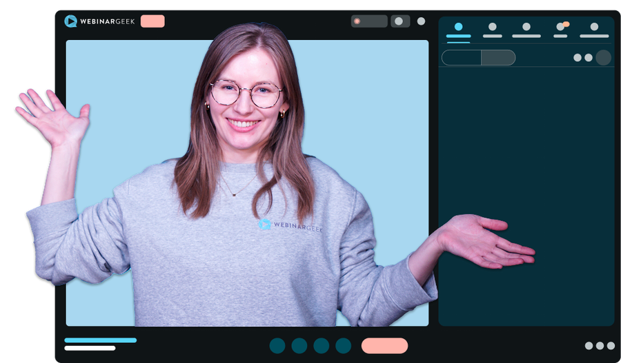 Girl standing in a webinar