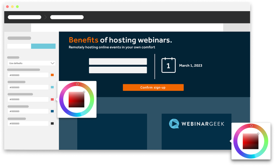 Webinar editor with branding options 2