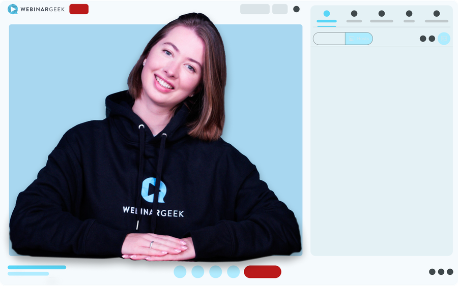 A woman hosting a webinar