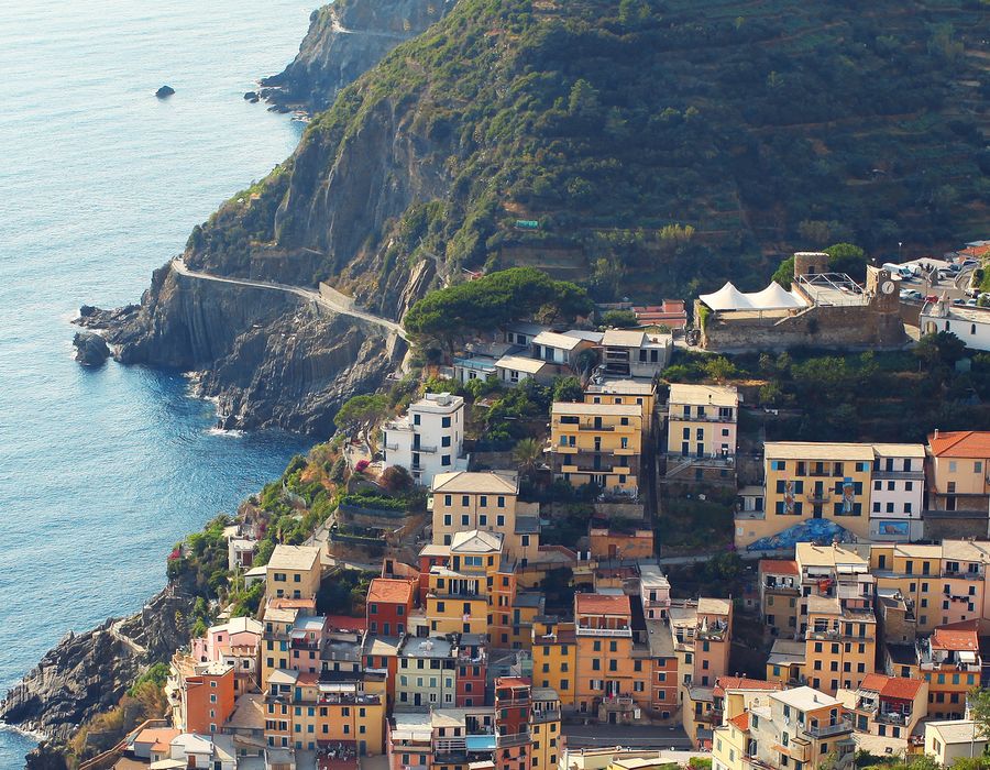 colorful houses along the coast of southern italy