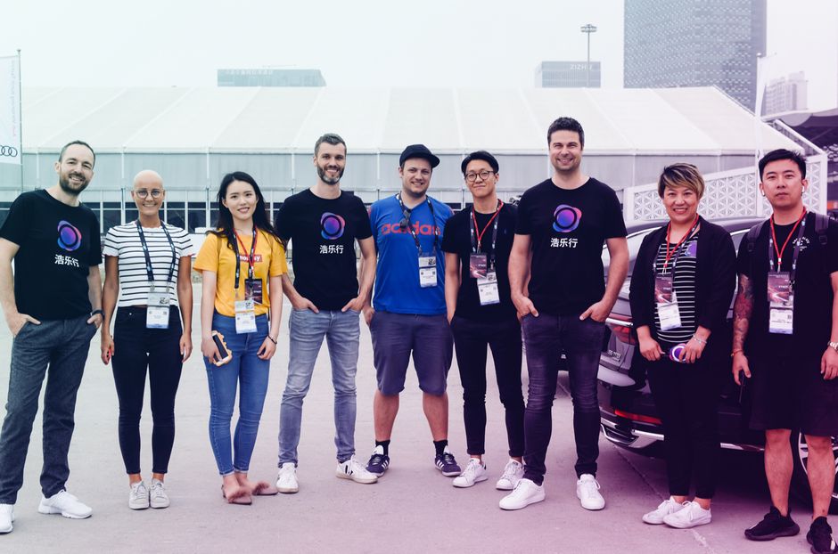 Group picture of the holoride onsite team at CES Asia 2019